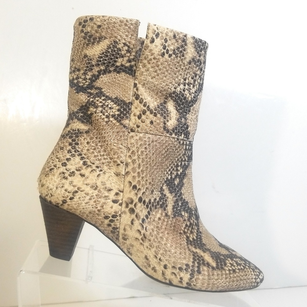 Free People Women Snake Pattern Heels Boots 37